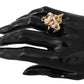Gold Brass Resin Beige Dog Pet Accessory Ring