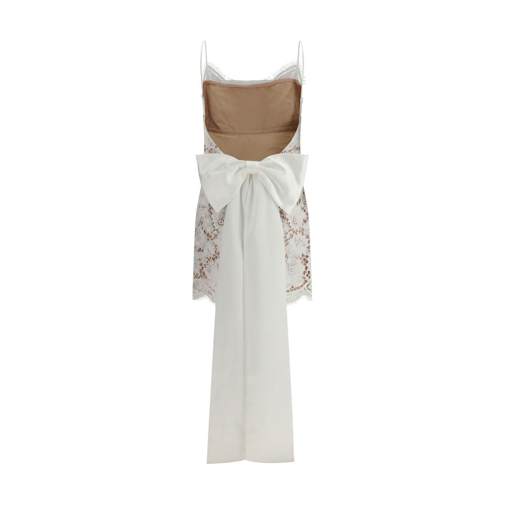 Short satin Dress with lace bow