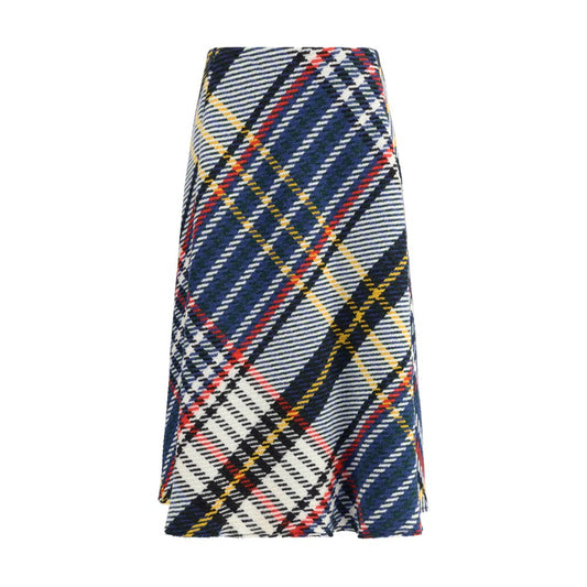 Midi check skirt