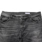 Black Gray Wash Slim Fit Straight Leg Denim Jeans