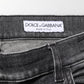 Black Gray Wash Slim Fit Straight Leg Denim Jeans