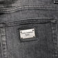 Black Gray Wash Slim Fit Straight Leg Denim Jeans