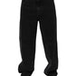Black Denim Wide Leg Relaxed Fit Pants Jeans
