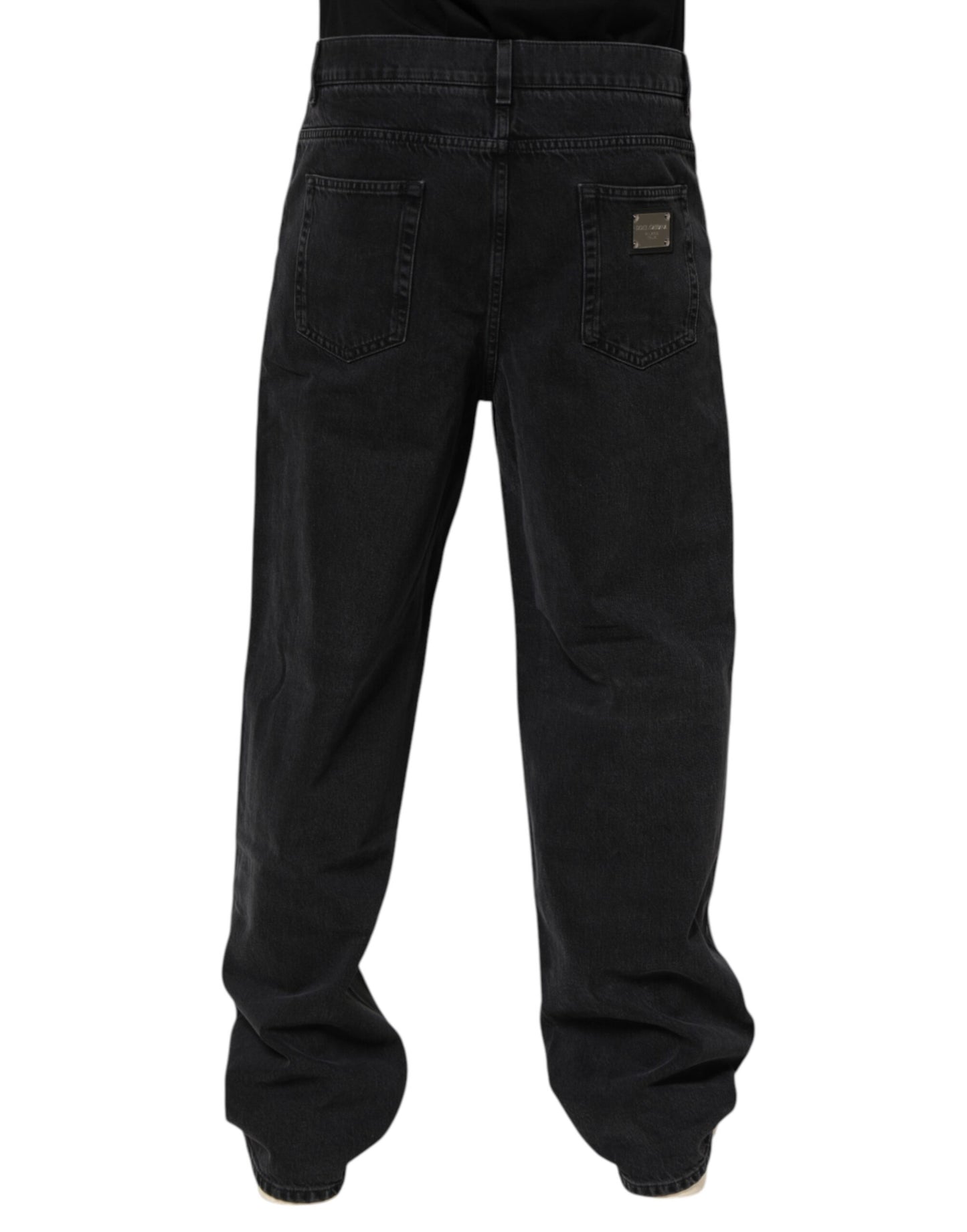 Black Denim Wide Leg Relaxed Fit Pants Jeans