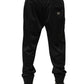 Black Polyester Logo Plaque Sweatpants Jogger Pants