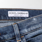 Blue Cotton Logo Plaque Skinny Men Denim Jeans