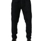 Black Cotton Logo Men Jogger Sweatpants Pants