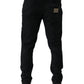 Black Cotton Logo Men Jogger Sweatpants Pants