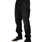 Black Washed Cotton Skinny Men Denim Jeans