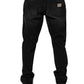 Black Washed Cotton Skinny Men Denim Jeans