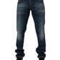 Dark Blue Washed Cotton Skinny Men Denim Jeans