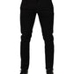 Black Cotton Blend Skinny Men Trouser Pants