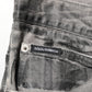 Black Grey Graphic Print Denim Pants Jeans
