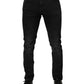 Black Slim Fit Stretch Men Denim Pants Jeans
