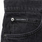 Black Cotton Logo Men Mid Waist Denim Jeans