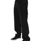 Black Cotton Logo Men Mid Waist Denim Jeans