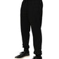 Black Cotton DG Logo Men Jogger Pants