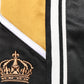 Black Gold Satin Crown Side Stripe Jogger Pants