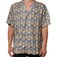 Cream Cotton Silk Hawaii Scallop Shell Print Shirt