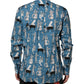 Blue Jazz Printed Cotton Button Front Shirt
