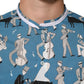 Blue Jazz Printed Cotton Button Front Shirt