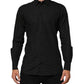Black Polka Dot Cotton GOLD Men Formal Dress Shirt