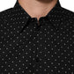 Black Polka Dot Cotton GOLD Men Formal Dress Shirt
