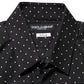 Black Polka Dot Cotton GOLD Men Formal Dress Shirt
