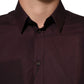 Maroon Cotton Collared GOLD Formal Dress Shirt
