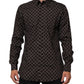 BrownFloral Collared GOLD Formal Dress Shirt