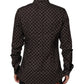 BrownFloral Collared GOLD Formal Dress Shirt