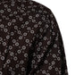 BrownFloral Collared GOLD Formal Dress Shirt