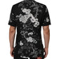 Black Floral Collared GOLD Casual Polo Shirt