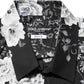 Black Floral Collared GOLD Casual Polo Shirt