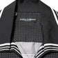 Black White StripeDot Print Casual Polo Shirt