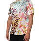 White Silk Hawaiian Graffiti Print Men Casual Shirt