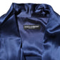 Blue Oversize Silk Satin Long Sleeves Shirt