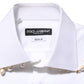 White Cotton DG Logo Pearl GOLD Formal Shirt