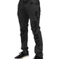 Black Tattered Skinny Cotton Men Denim Jeans