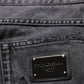 Black Tattered Skinny Cotton Men Denim Jeans