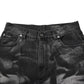 Black Marbled Effect Straight Men Denim Jeans