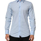 Light Blue Cotton GOLD Formal Men Dress Shirt