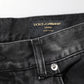 Black Marbled Effect Straight Men Denim Jeans