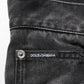 Black Marbled Effect Straight Men Denim Jeans