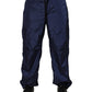 Blue Nylon Straight Jogger Sweatpants Pants