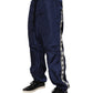 Blue Nylon Straight Jogger Sweatpants Pants