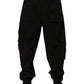 Black Cotton Cargo Jogger Sweatpants Pants
