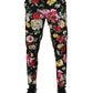 Black Floral Cotton Dress Formal Trouser Pants