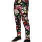 Black Floral Cotton Dress Formal Trouser Pants