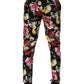 Black Floral Cotton Dress Formal Trouser Pants